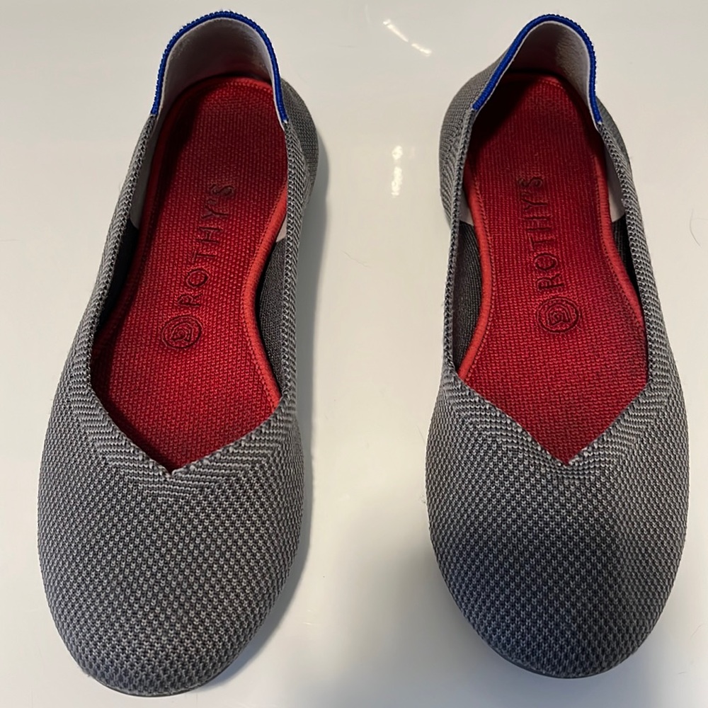 Rothy's Gray and Red Women's Shoes